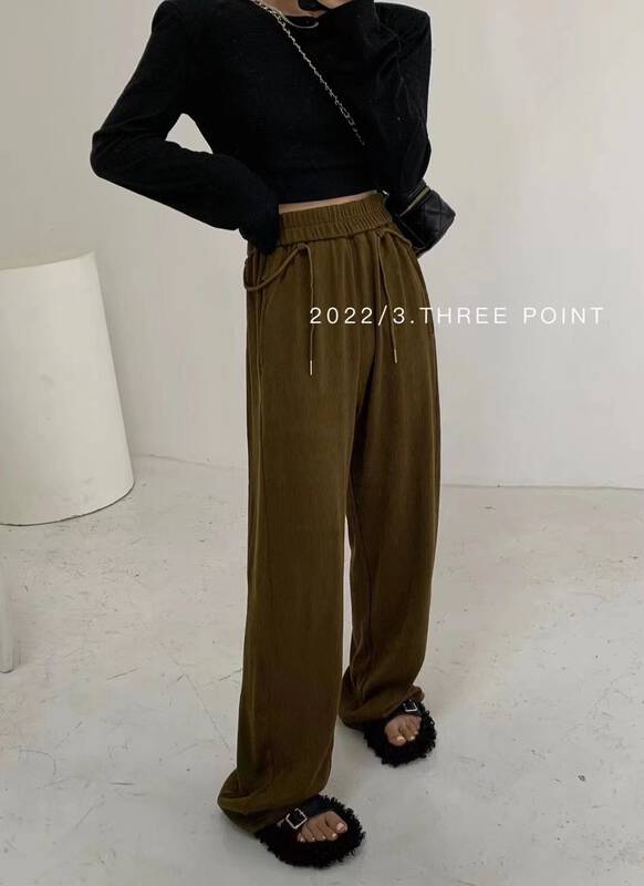 New in autumn! [3.THREE POINT] High waist wide leg loose casual pants YS1-6091# ZXL