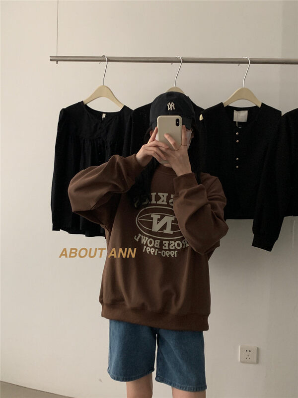 New in autumn!【ABOUT ANN】Fashionable alphabet print sweater 3155# ZJY