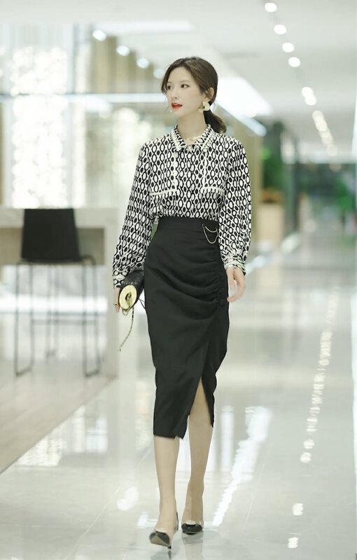 Autumn models are new! [Aite. Samari] Commuter simple and fashionable skirt (accessories can not be removed) 6510# JJ