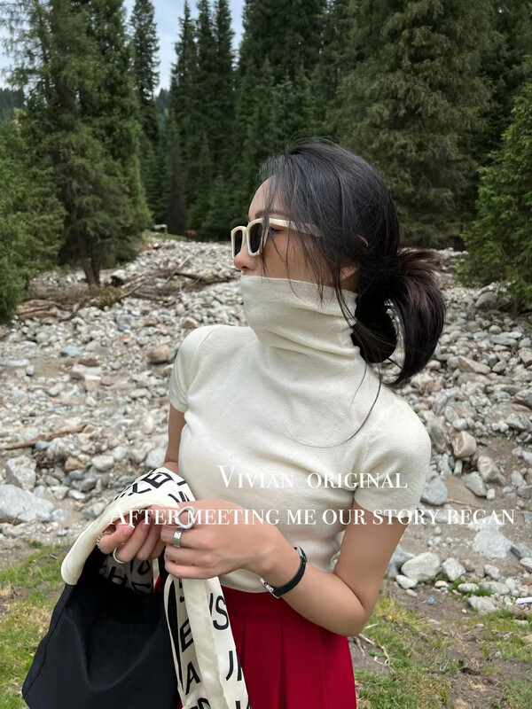 New in early autumn! Seven colors! [VIVIAN] Simple and slim all-match knitted sweater V6019# ZXX