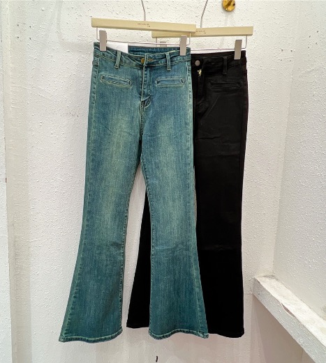 New in autumn! [Xiaoyanjia] Micro-horn high-waisted slim jeans 3260# XYJ