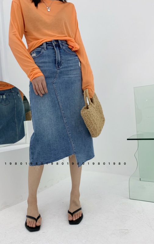 [1980] Original Design Irregular Skirt Denim Skirt (without belt) 20058T# HYY