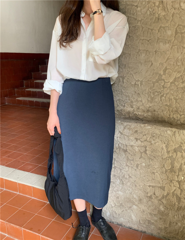 Original price 39.48! New in early autumn! [T.G] OL style simple slit skirt 12006# CLS