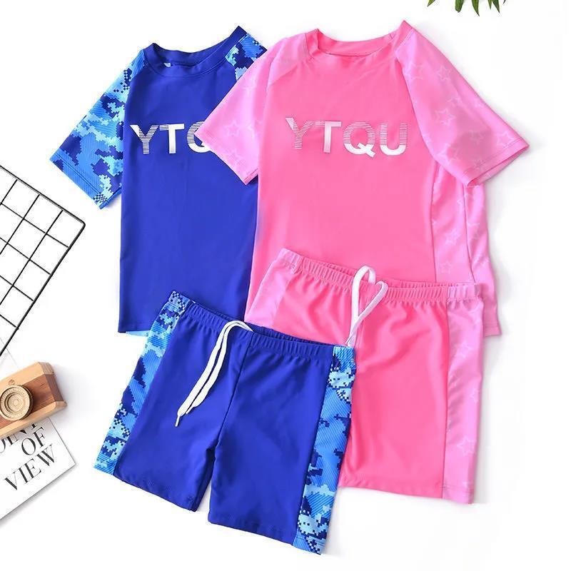 Children's split swimsuit girls baby swimming trunks suit boys middle-aged children's swimming equipment girls training swimwear