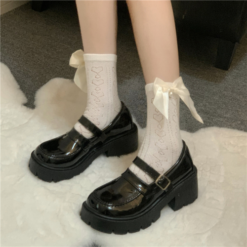 Real sale real price black retro Mary Jane simple all-match platform shoes