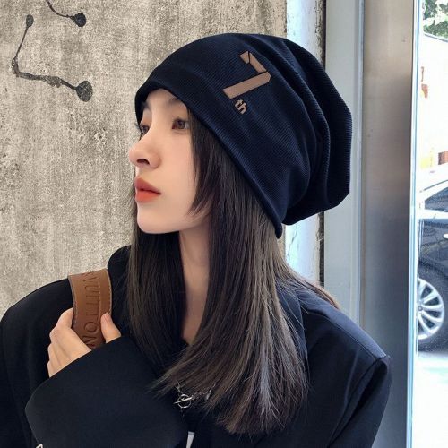 Hat female spring and autumn ins Korean version tide all-match wool toe cap cold hat Japanese pullover knitted pile hat