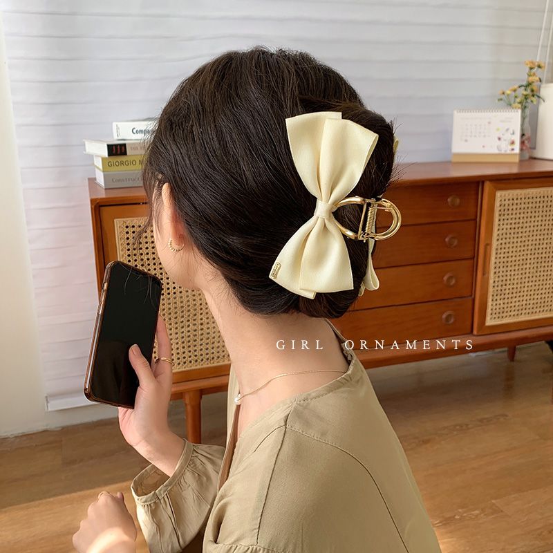 Bow hairpin back of the head large grab clip Korea elegant temperament shark hairpin 2022 new clip headdress