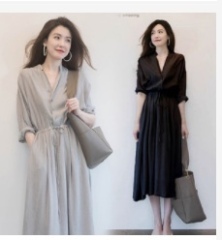 Design sense niche early spring dress 2022 new summer long skirt is thin and high temperament
