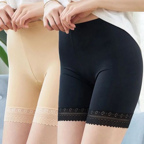 Safety pants women's anti-glare leggings three points plus safety pants outer wear thin lace large size boxer women