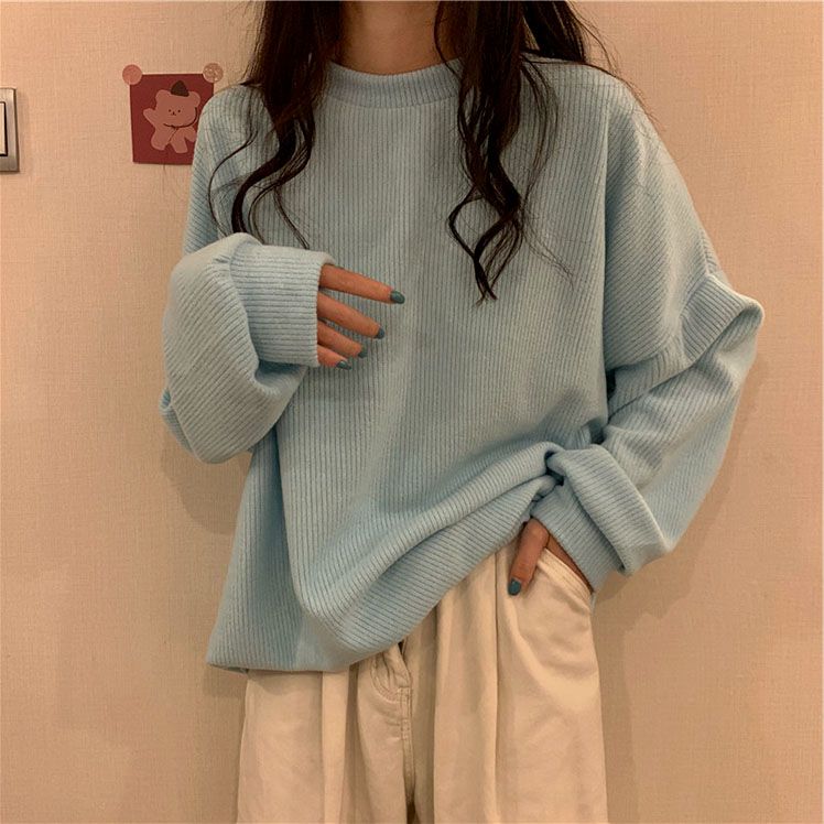 White long-sleeved t-shirt women's 2021 new spring and autumn inner wear bottoming thin section all-match loose student outer wear top