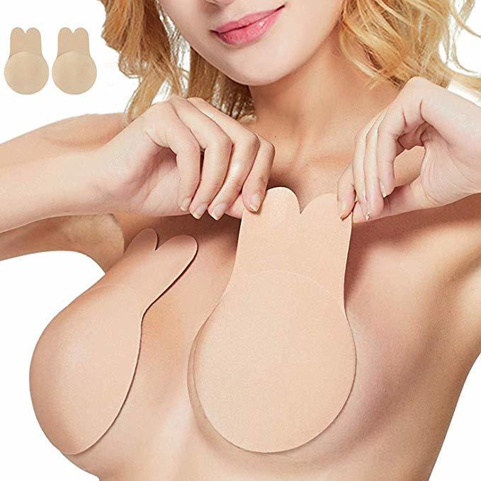 Breathable milk paste anti-bumps light invisible lift chest paste washable silicone wedding dress strap chest pad big chest gathered
