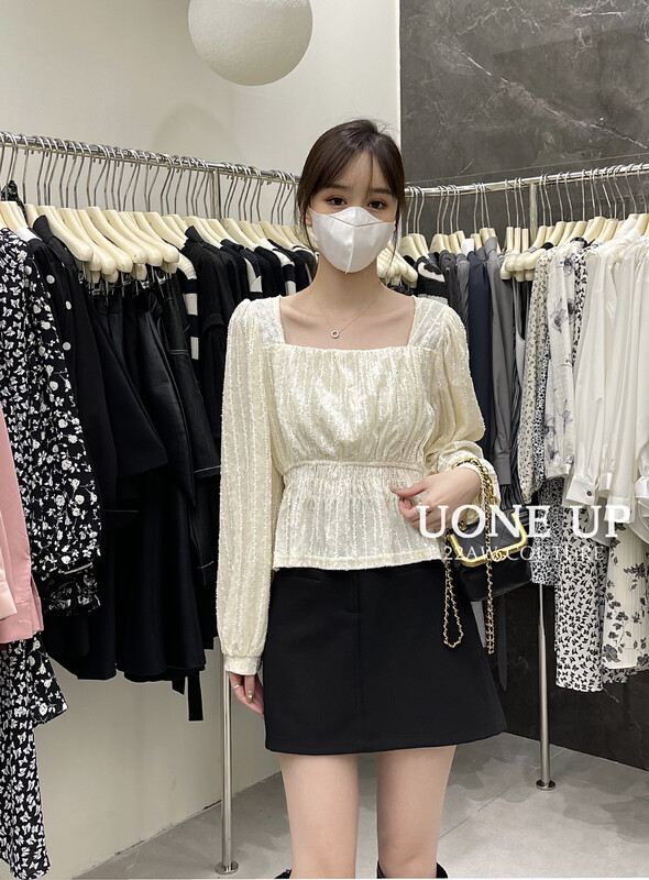 New in autumn!【UONE】Sweet and spicy style waist and thin jacquard Korean velvet sweater 98945# LSL