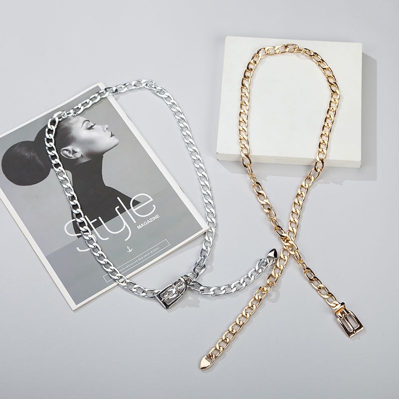 New aluminum chain belt metal waist chain female hot girl punk student hip hop simple decoration with JK skirt jeans