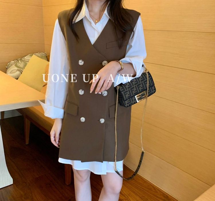 New in early autumn! [UONE] Simple and generous suit vest 97775# LSL