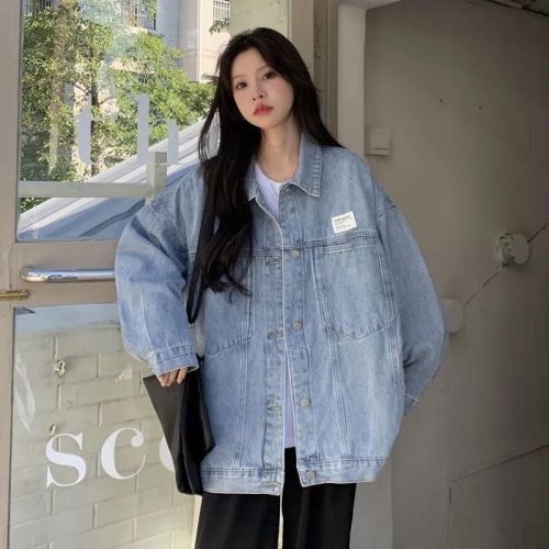 Denim jacket women's spring and autumn 2022 new loose Korean version bf wind mid-length student top ins tide