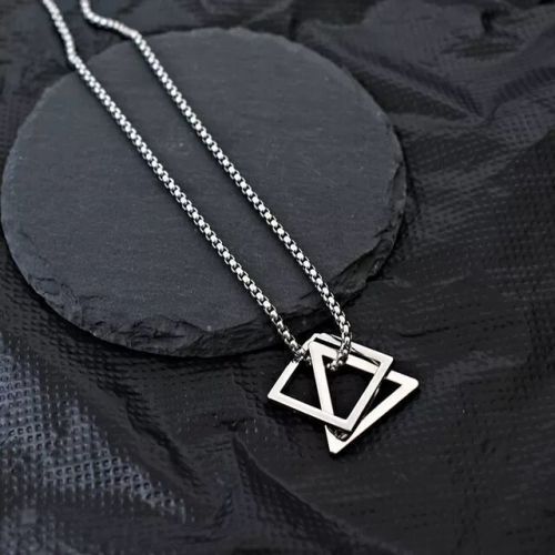 Geometric necklace couple tide ins cold wind hip-hop couple girlfriends simple tide brand all-match creative net red pendant