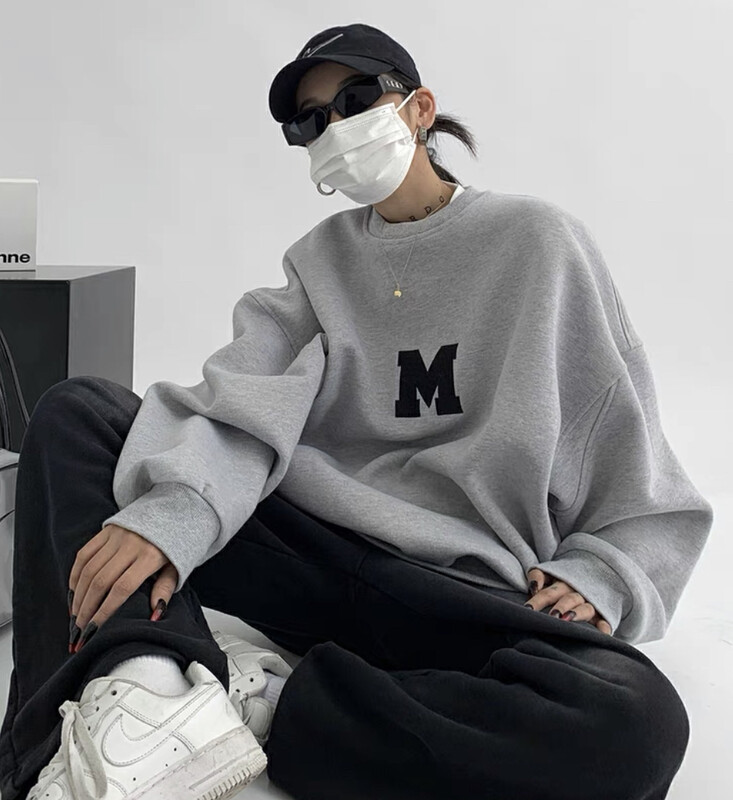 Autumn on the new![J.2] Lower body missing loose large version hoodie 70261 # LSW