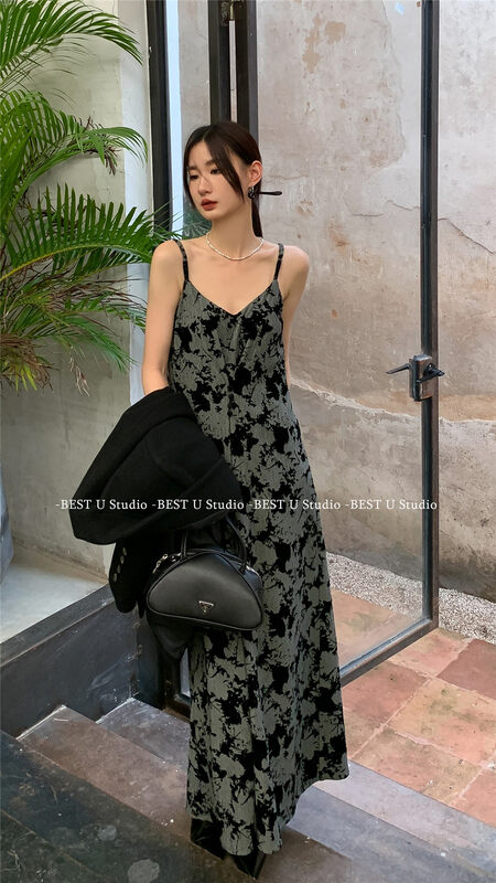 Autumn is new! [BEST U] Retro temperament new Chinese suspender dress 83625# LSW