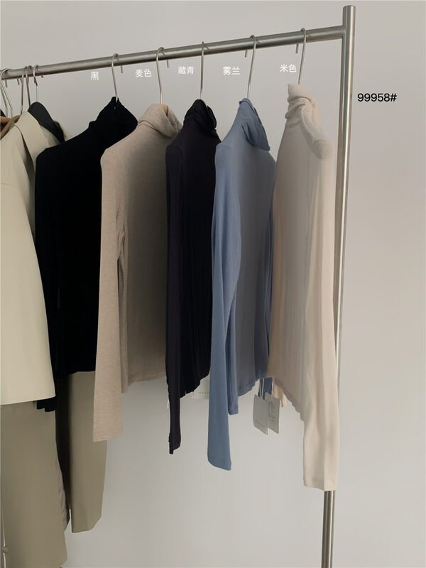 New in autumn!【WANNA】Korean drape collar clean bottoming shirt 99958# ZXL