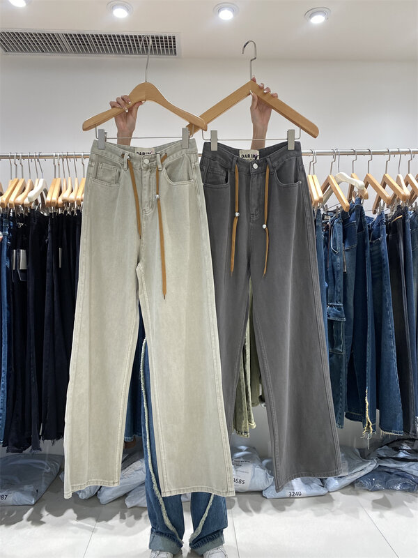 New in autumn!【O NOT 1】Simple mopping strappy jeans R177# LSW