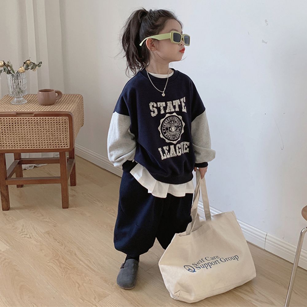Children's suit fall 2022 new Korean version of boys and girls loose long-sleeved hoodie comfortable casual pants two-piece suit