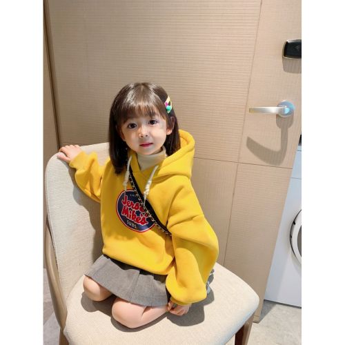 Girls hoodie spring and fall 2022 new Korean version of the thin small and medium-sized children hoodie baby loose top tide