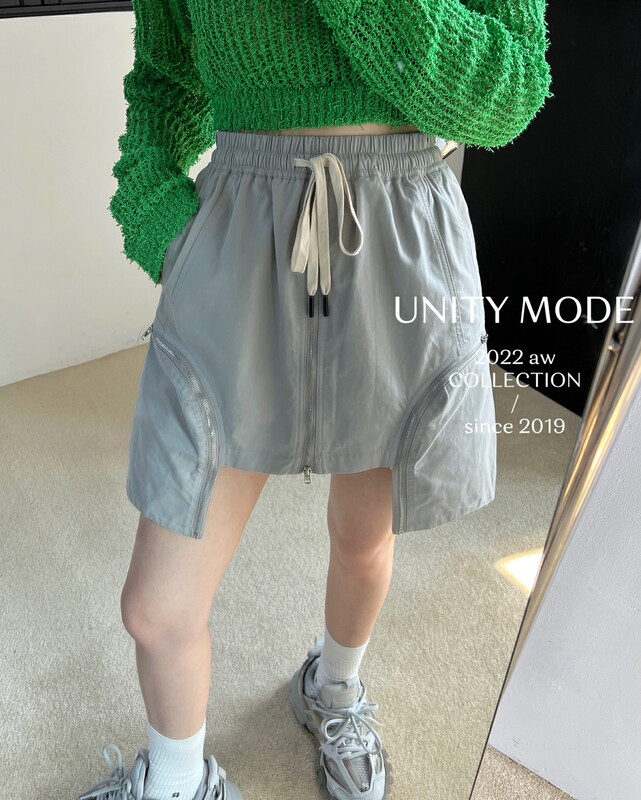 【UNITY】New high-waisted short skirt for autumn, small gray workwear skirt UNF262006# CQW