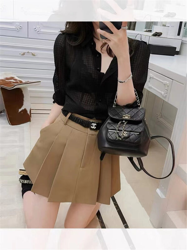 【LINNA】High waist pleated all-match skirt (without belt) 7083# JJ