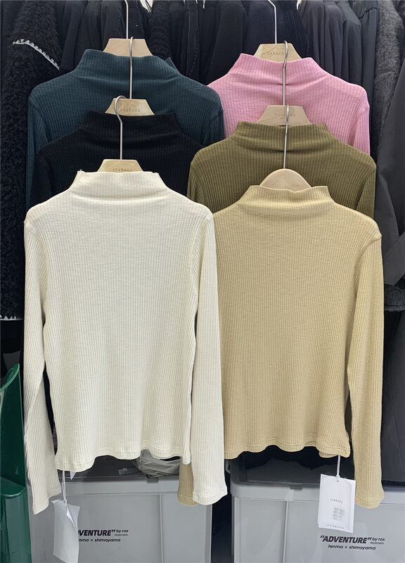 【SANBARA】Korean style solid color sweater bottoming shirt 9850# LSW