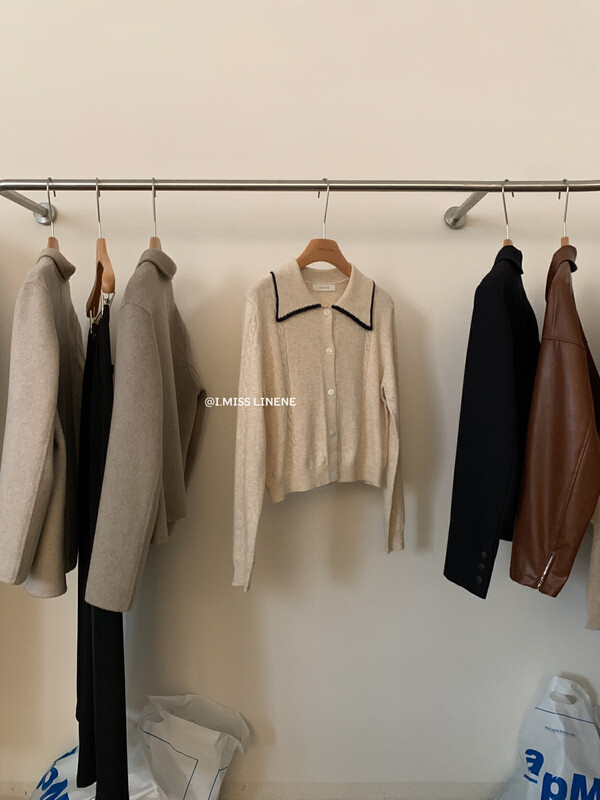 【IMISS】Korean style lapel knitted cardigan top knitted cardigan QK0320