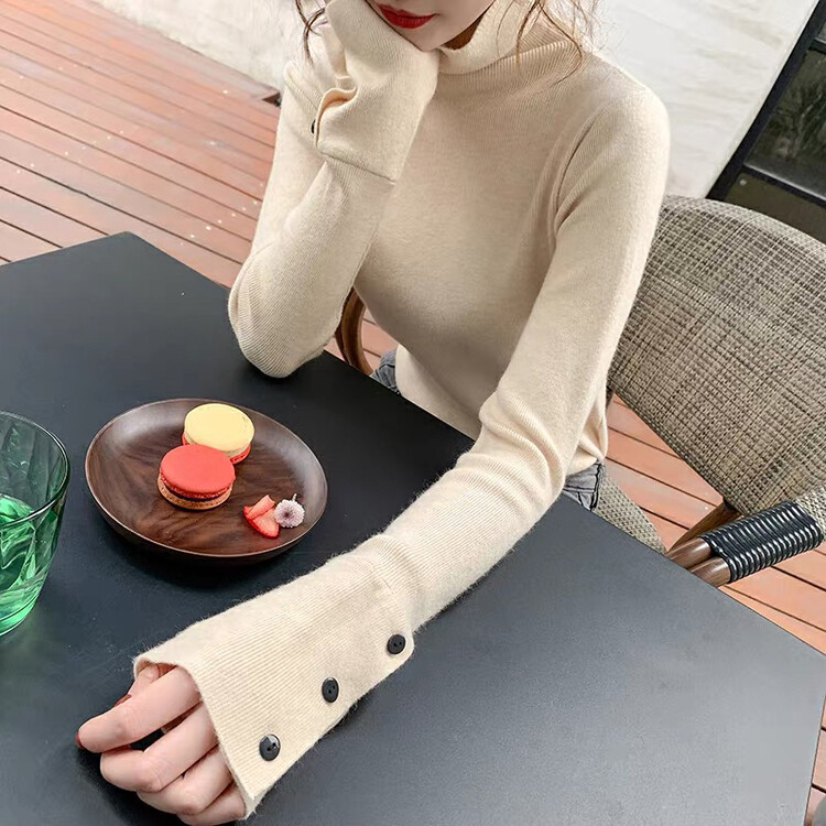 New in winter!【KIKI STUDIO】Simple solid color all-match knitted bottoming shirt 6977# HJY