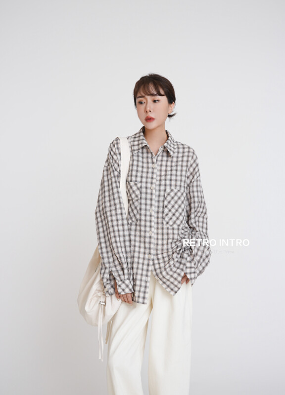 [RIN] Japanese casual retro temperament all-match shirt R21590