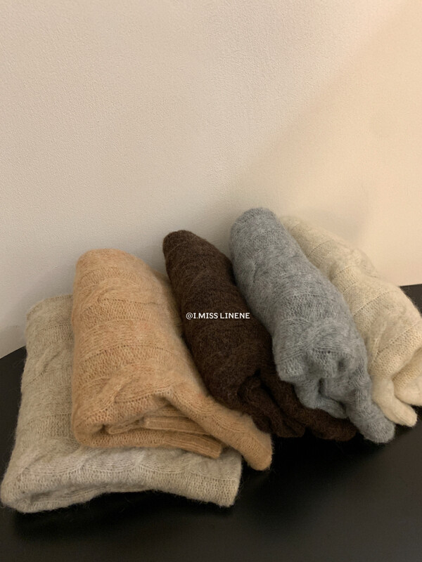 【IMISS】French gentle and comfortable v-neck twist sweater warm sweater QK901# FHX