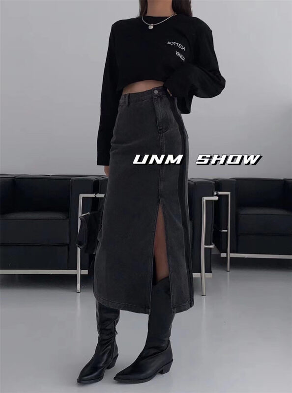 New in autumn!【UNM-SHOW】High waist slit all-match skirt YS1-1190# WTT