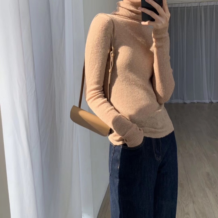 【T.G】Solid color turtleneck wool warm sweater (21% wool) 11096# CSX