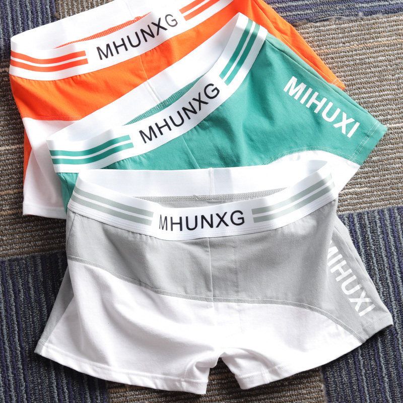 Men's Underwear Men's Cotton Boxer Boys Trend Personality Summer Pants Youth Sports Boxer Shorts Head Tide