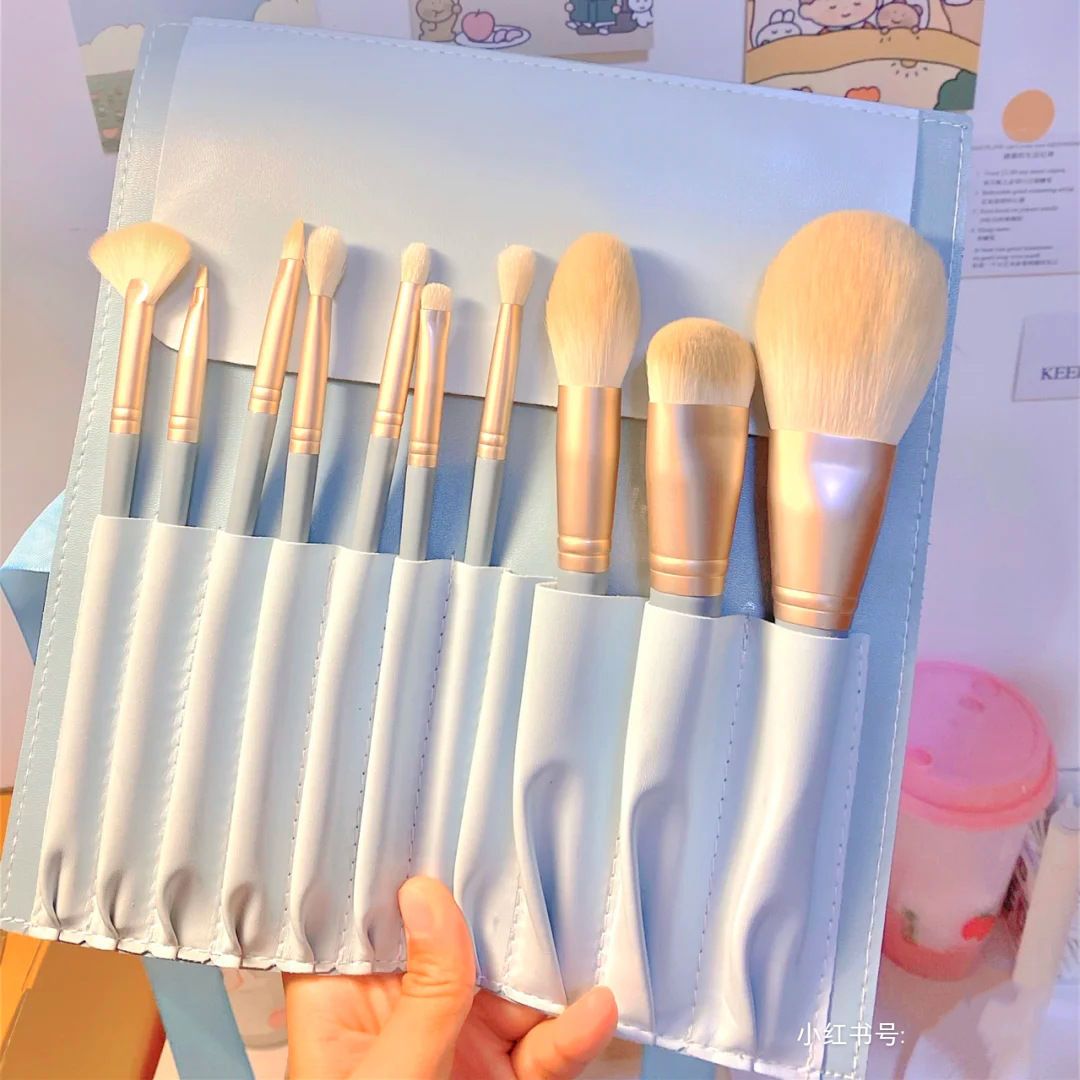 Li Jiaqi recommends beginners pattern blue bridge makeup brush set soft hair eye shadow brush full set of super soft brush