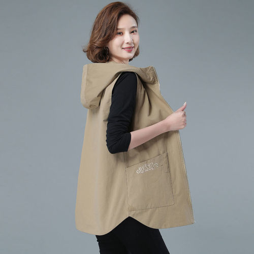 Extra-large size mid-length vest women's 2022 new Korean version is thin and fashionable sleeveless loose jacket to cover the meat vest tide