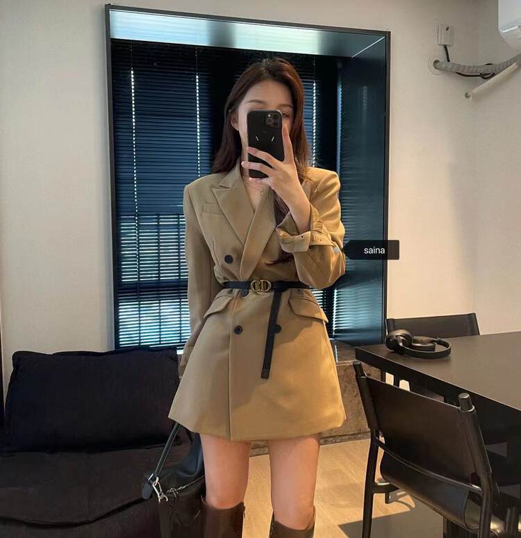 New in early autumn! [SAINA FASHION] commuter fashion temperament suit dress (with belt) x1139# CLS