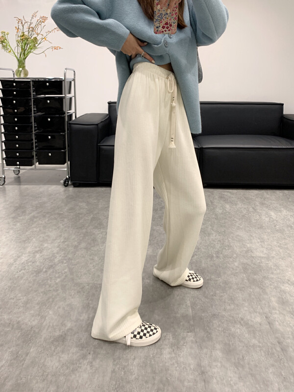 【VANESSA】Premium Thickened Cashmere Straight Casual Pants 8088# OZQ