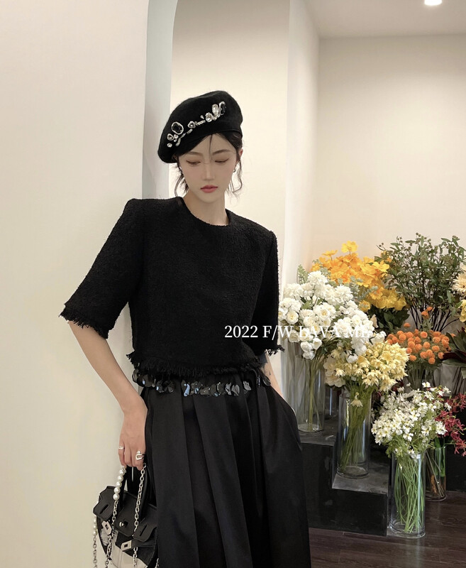 [BENYAN] lavame sequined small fragrance coat top small shirt 6297