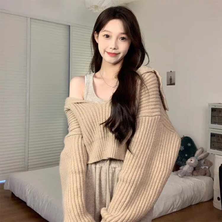 【Y.JIA】French retro lapel knitted sweater YS1-812