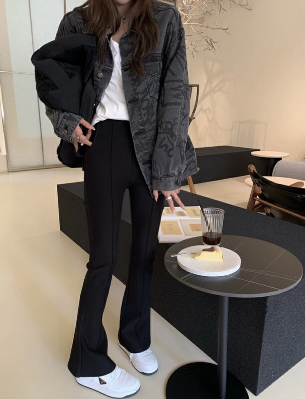 [Y.JIA Yijia] Temperament simple slim fit all-match flared casual pants 8650
