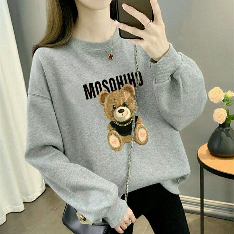 Ultra-hot thin sweater female student top Korean version loose all-match spring and autumn new women's capless round neck long-sleeved tide