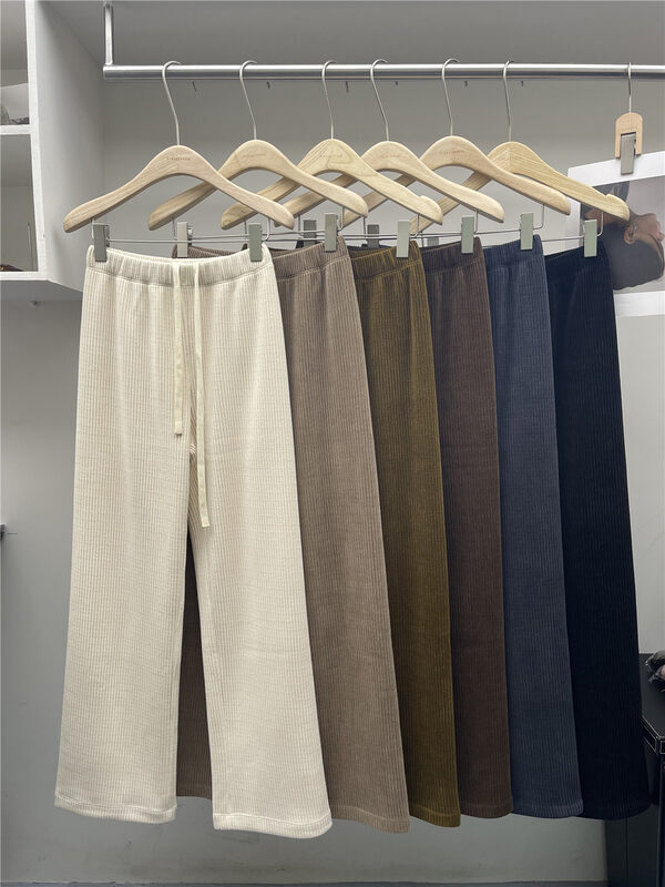 Original price 98.99! 【T-PLATFORM】Loose textured elastic waist casual pants 3069# CQW