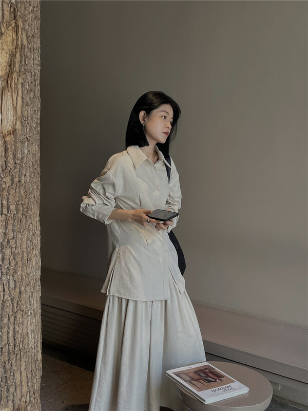 New in autumn! [SOUL] Minimalist temperament high-end shirt 2827# CLS