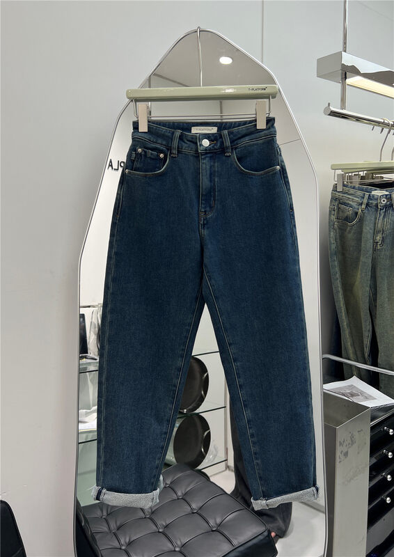 【T-PLATFORM】Simple and casual harem fleece jeans V8970# CQW