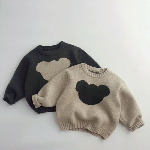 Children's clothing 2022 autumn forest boys and girls sweater Korean version baby loose stitching round neck sweater pullover
