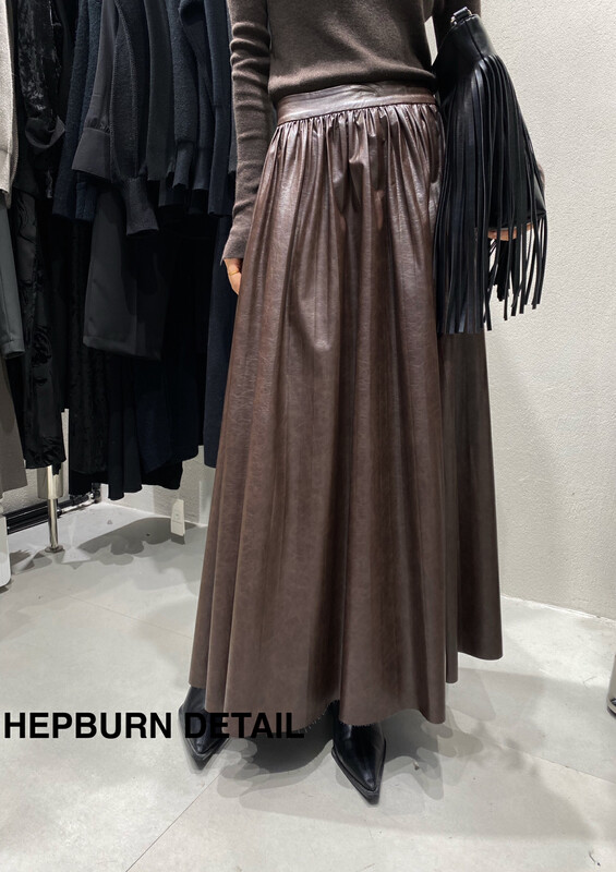 【HEPBURN Hepburn】PU pleated skirt (loose and thin) YS2-3957# FHX