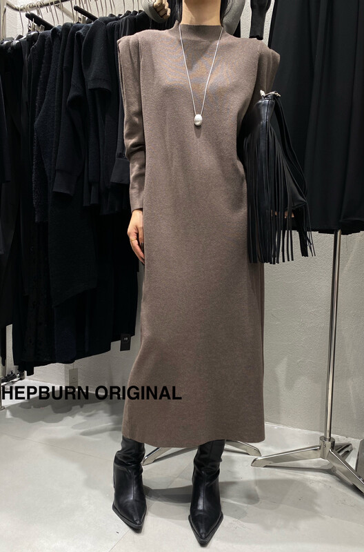 【HEPBURN Hepburn】Design wool knitted dress (loose and thin) A60# FHX